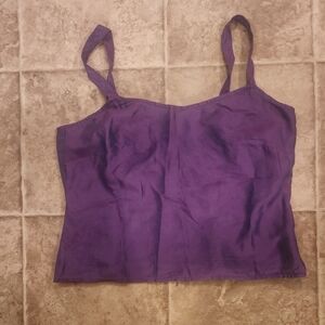LOFT Purple Fitted Crop Camisole